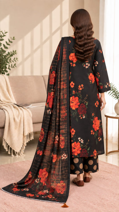 Printed Bana Dora 3PC Lawn