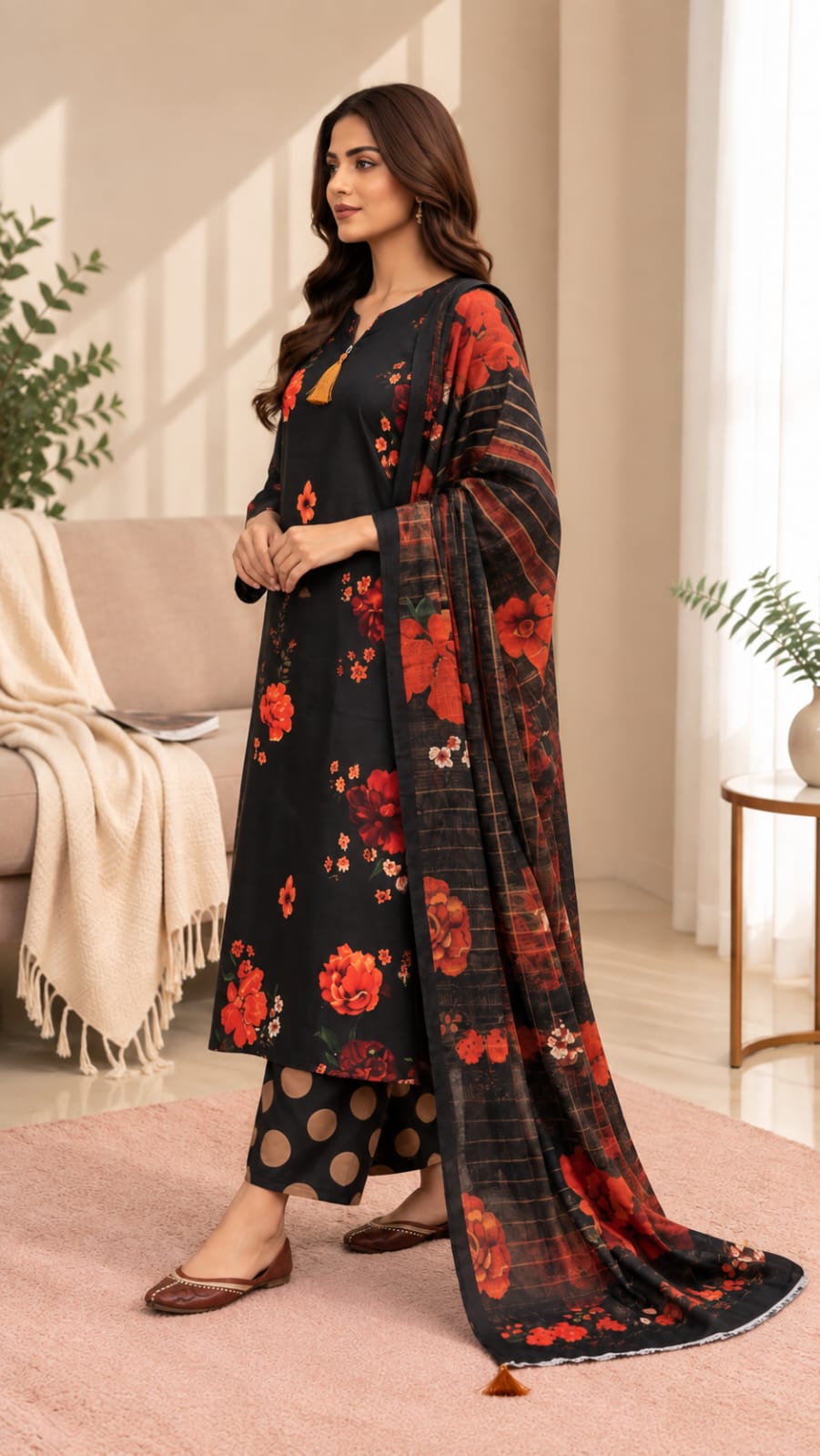 Printed Bana Dora 3PC Lawn