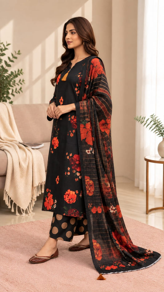 Printed Bana Dora 3PC Lawn