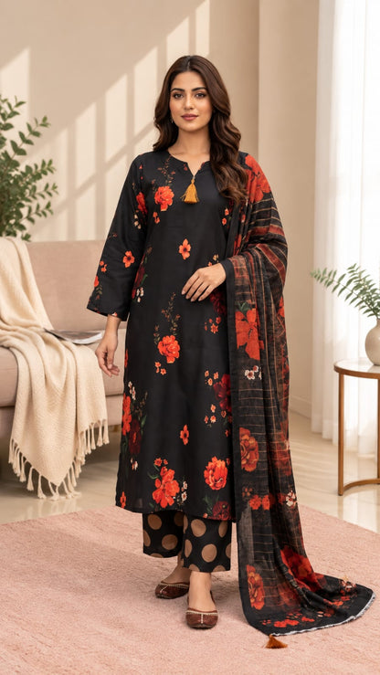 Printed Bana Dora 3PC Lawn