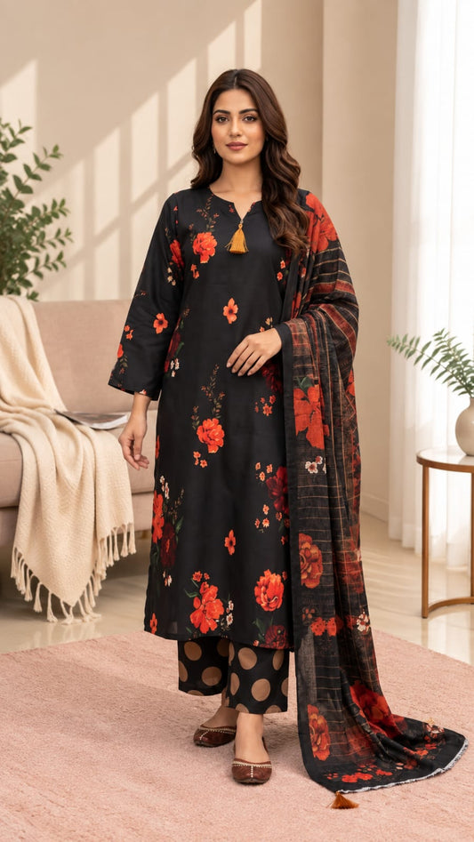 Printed Bana Dora 3PC Lawn