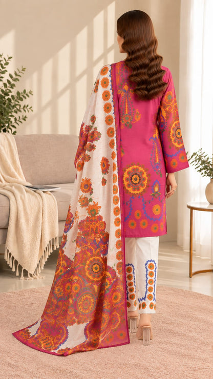 Printed Bana Dora 3PC Lawn