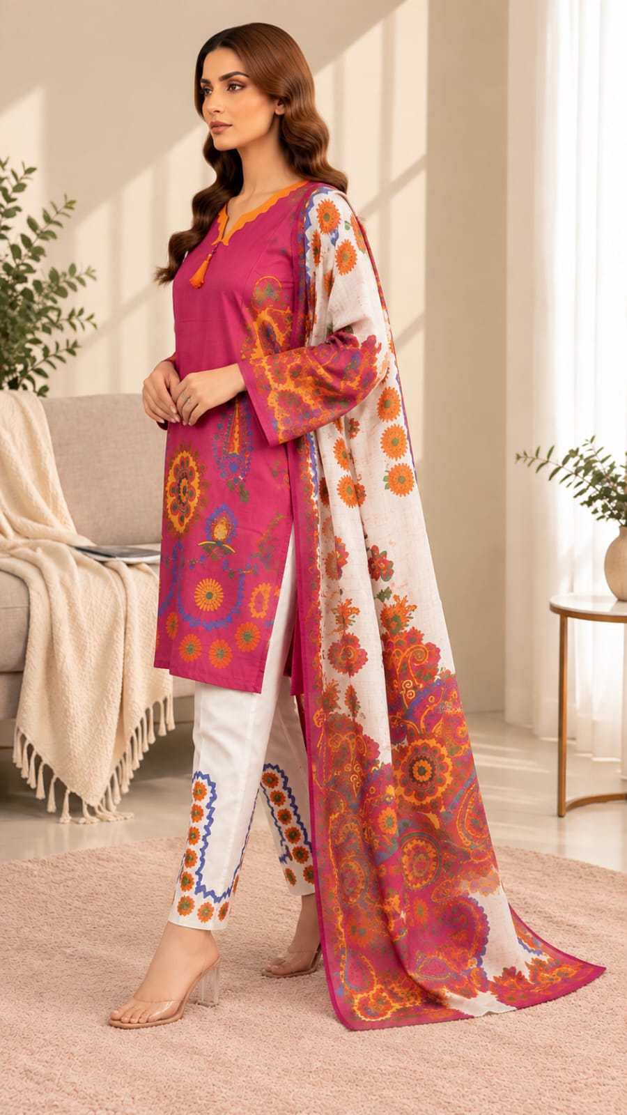 Printed Bana Dora 3PC Lawn