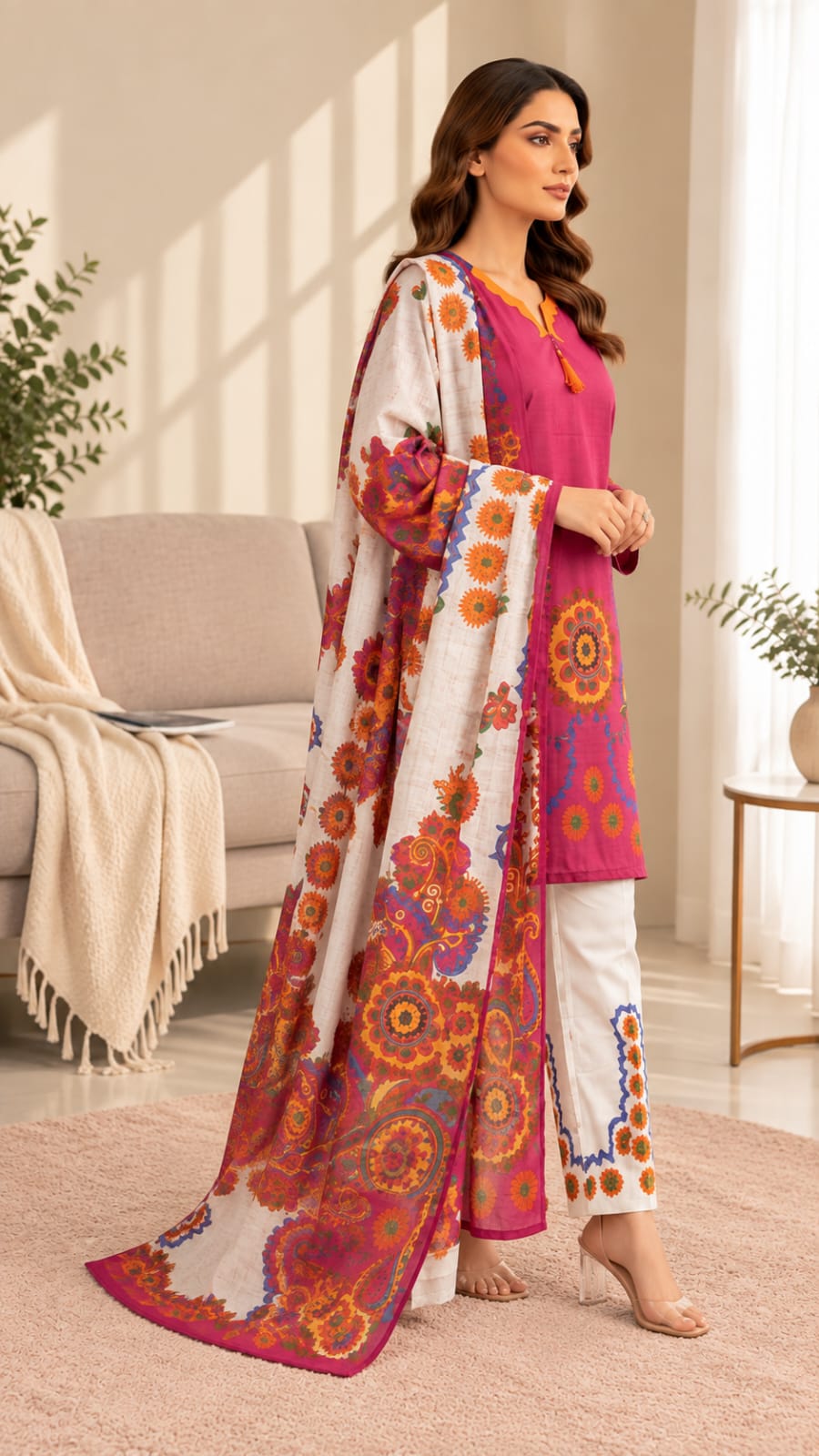 Printed Bana Dora 3PC Lawn