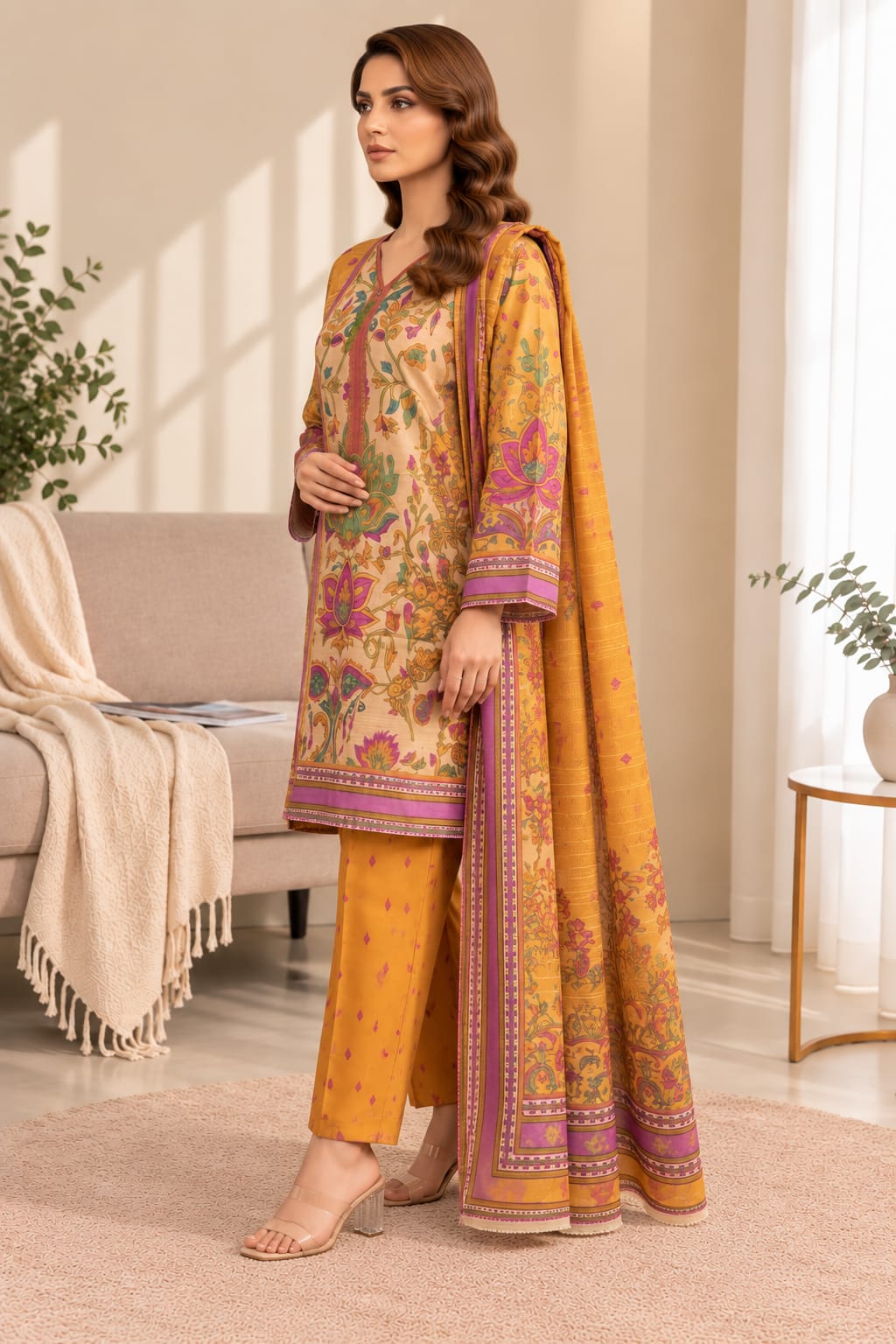 Printed Bana Dora 3PC Lawn