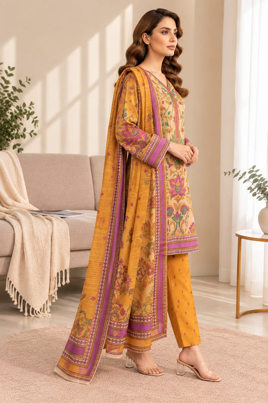 Printed Bana Dora 3PC Lawn