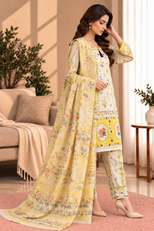Printed Bana Dora 3PC Lawn
