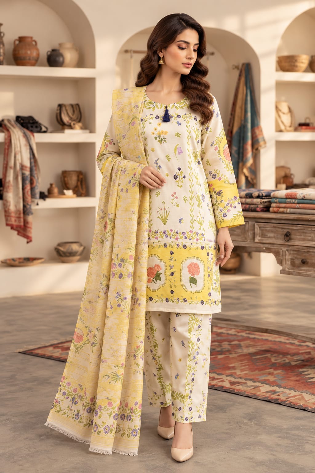 Printed Bana Dora 3PC Lawn