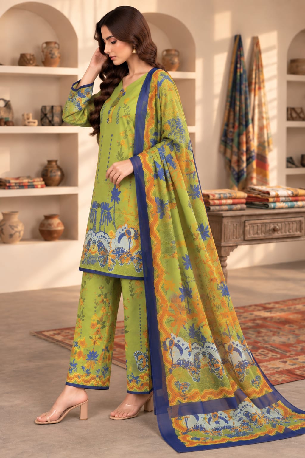 Printed Bana Dora 3PC Lawn