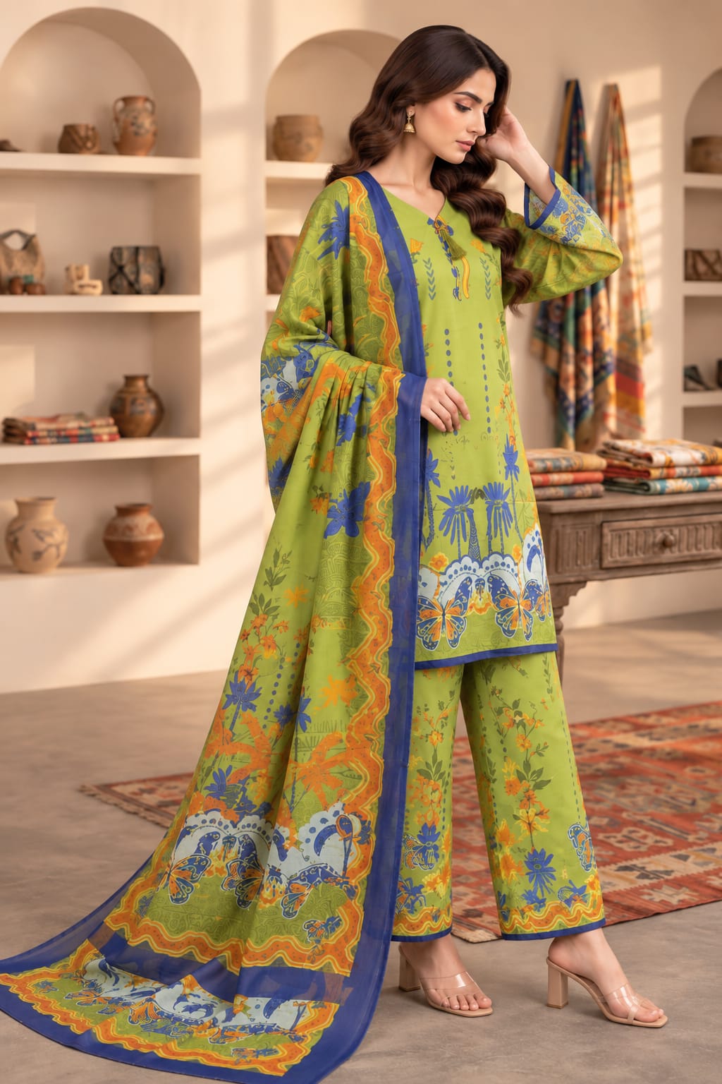 Printed Bana Dora 3PC Lawn