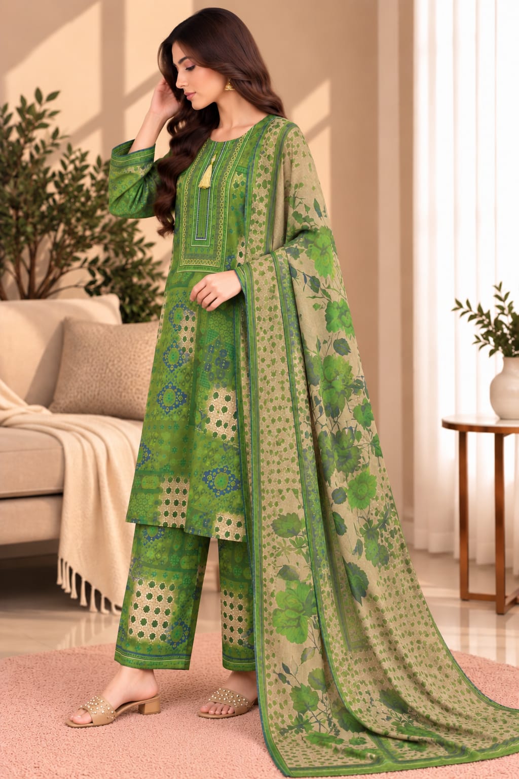 Printed Bana Dora 3PC Lawn