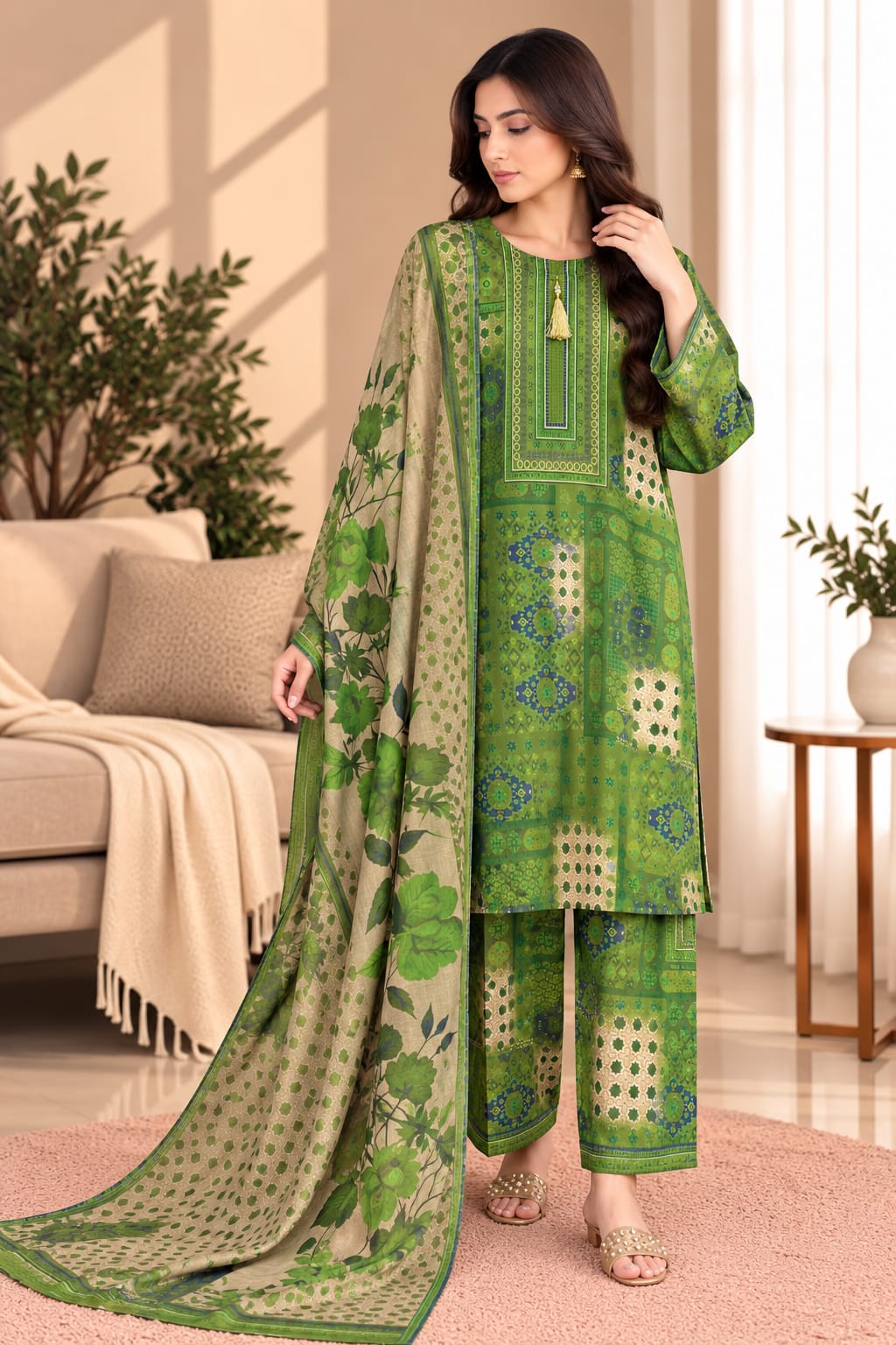 Printed Bana Dora 3PC Lawn
