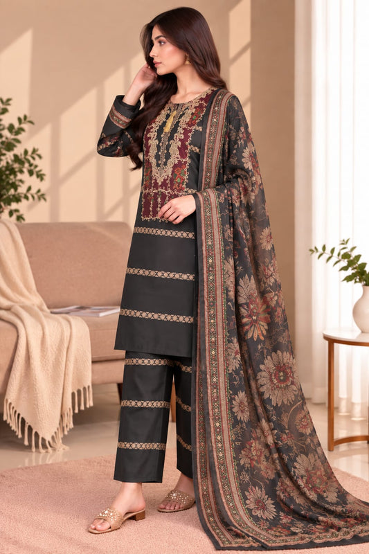 Printed Bana Dora 3PC Lawn