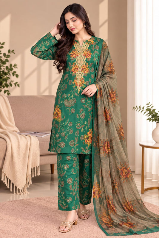 Printed Bana Dora 3PC Lawn