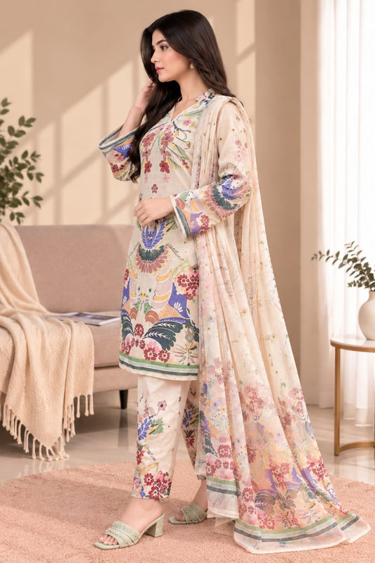 Printed Bana Dora 3PC Lawn