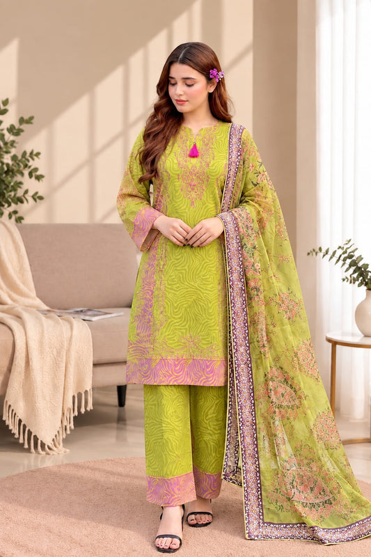 Printed Bana Dora 3PC Lawn