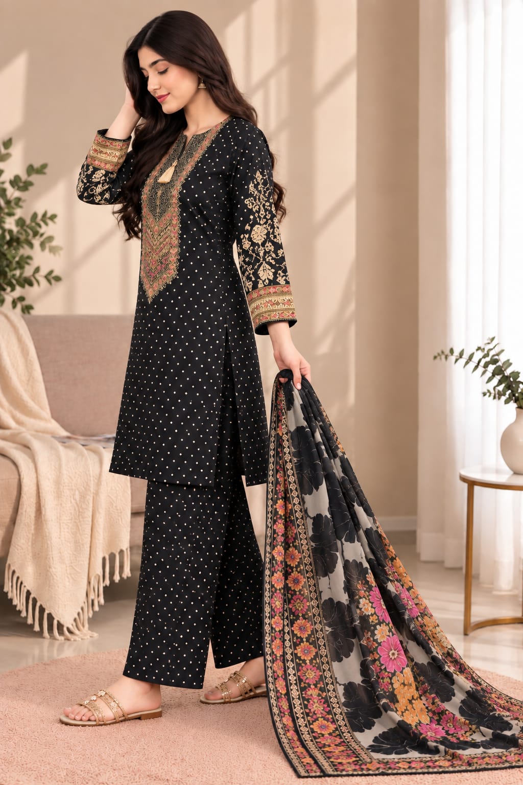Printed Bana Dora 3PC Lawn