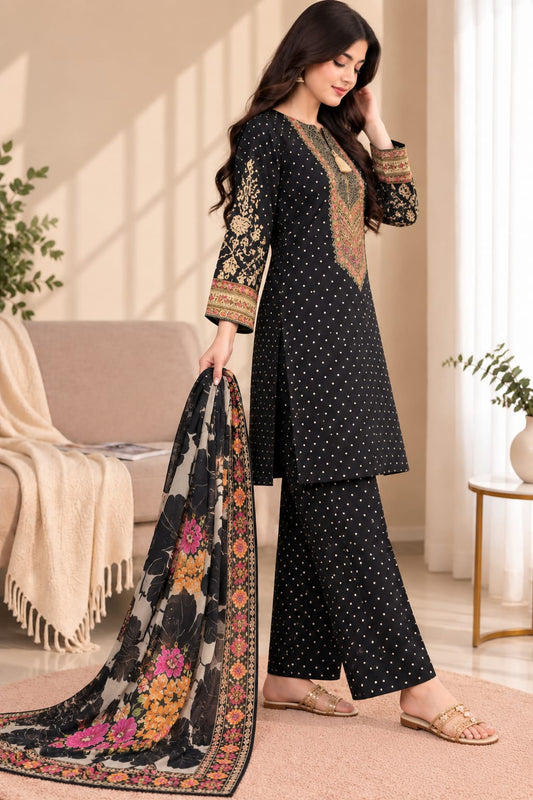 Printed Bana Dora 3PC Lawn