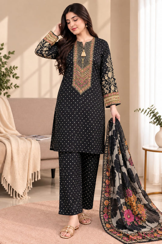 Printed Bana Dora 3PC Lawn