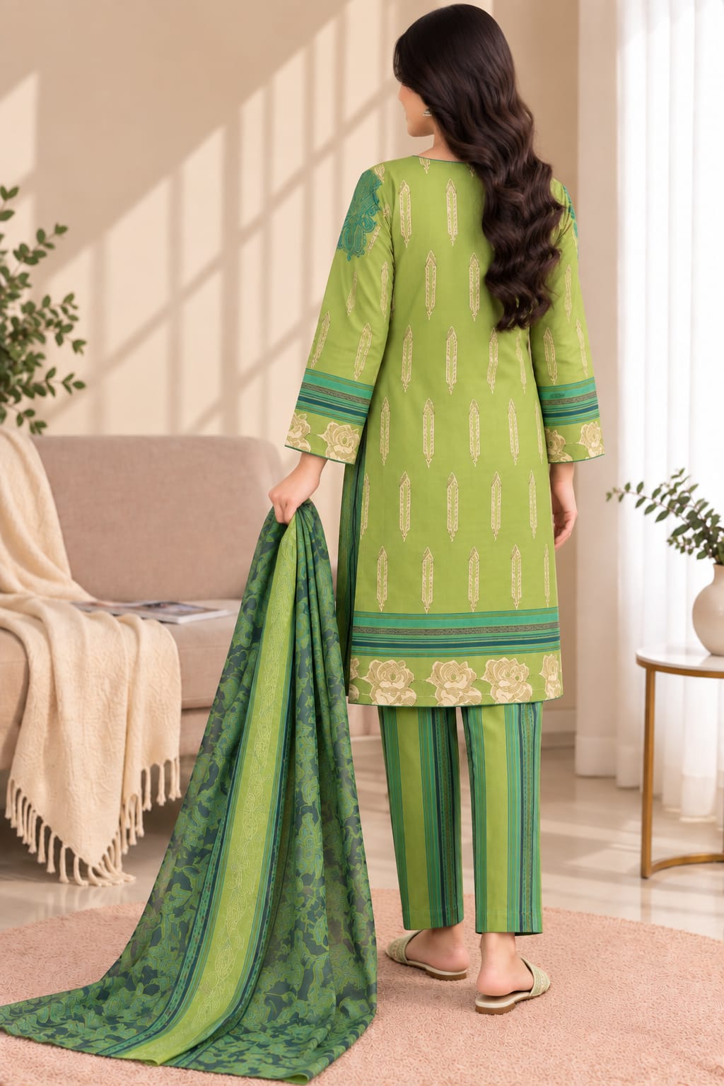 Printed Bana Dora 3PC Lawn