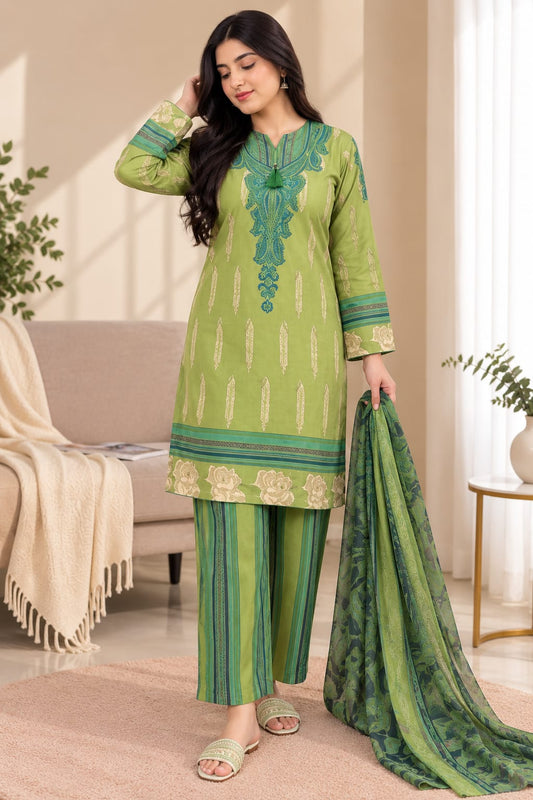 Printed Bana Dora 3PC Lawn