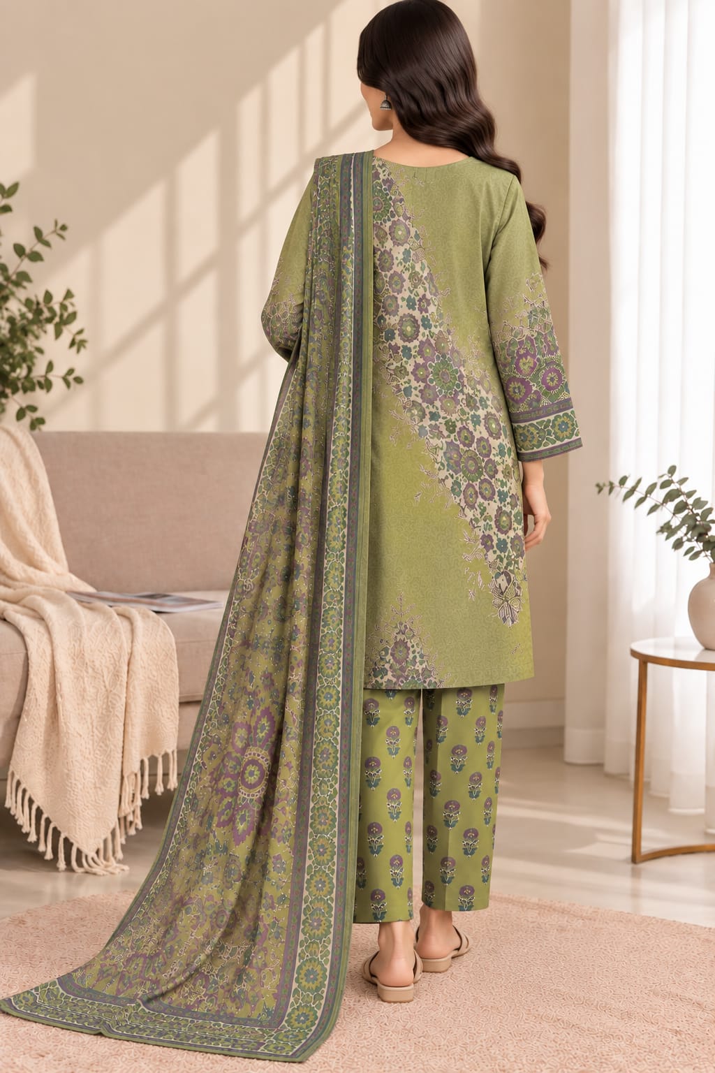 Printed Bana Dora 3PC Lawn