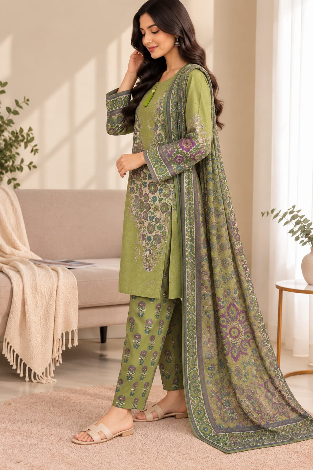 Printed Bana Dora 3PC Lawn