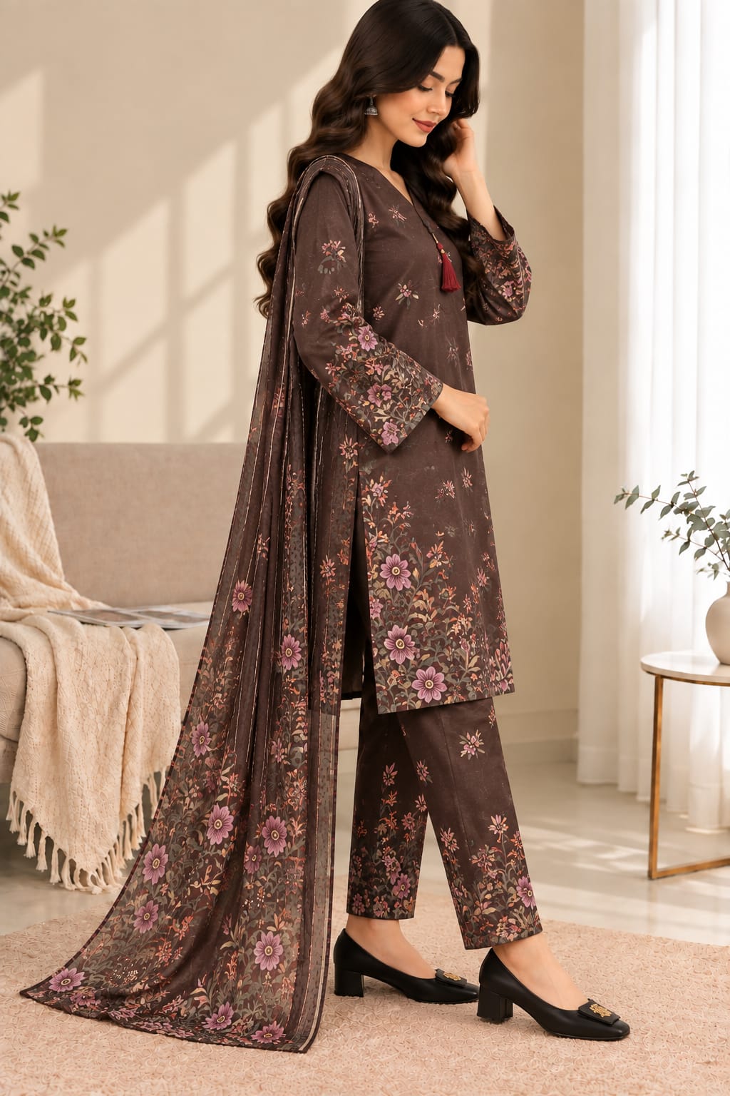Printed Bana Dora 3PC Lawn