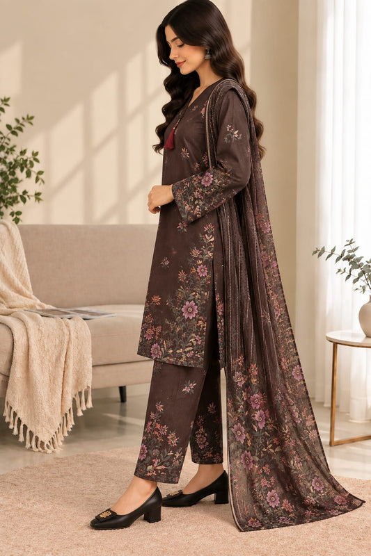Printed Bana Dora 3PC Lawn