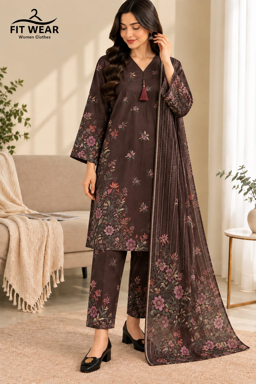 Printed Bana Dora 3PC Lawn