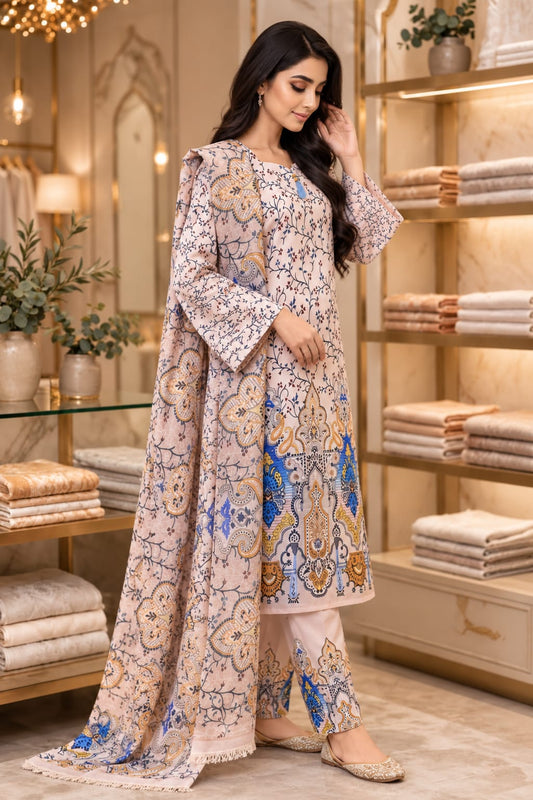 Printed Bana Dora 3PC Lawn