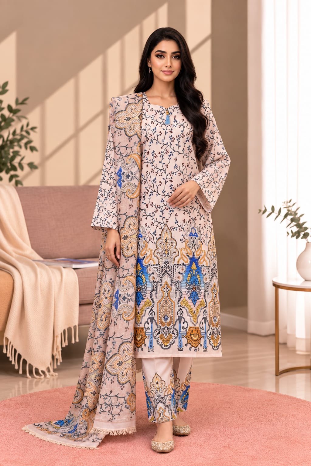 Printed Bana Dora 3PC Lawn