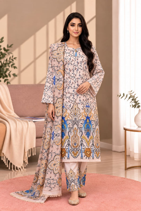 Printed Bana Dora 3PC Lawn