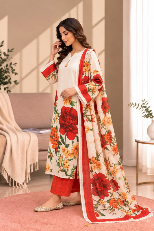 Printed Bana Dora 3PC Lawn