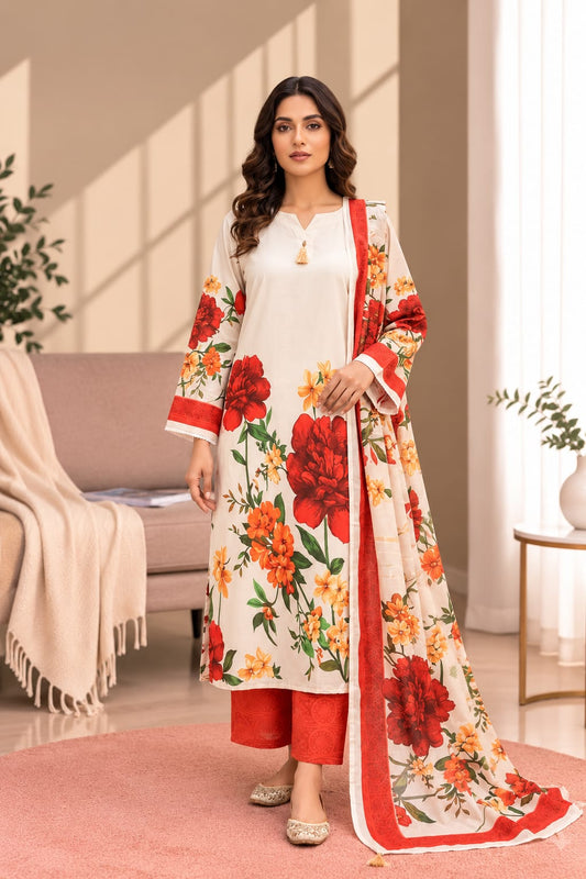 Printed Bana Dora 3PC Lawn