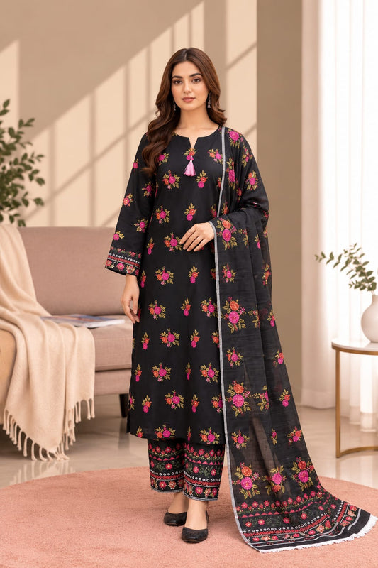 Printed Bana Dora 3PC Lawn