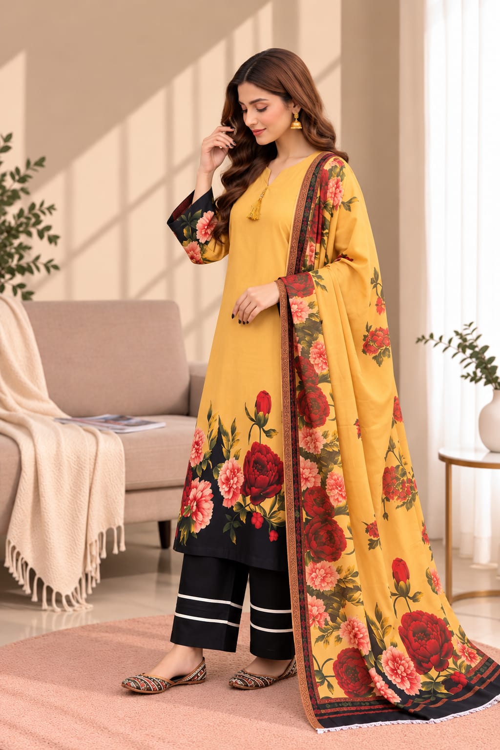 Printed Bana Dora 3PC Lawn