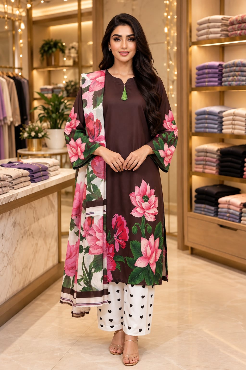 Printed Bana Dora 3PC Lawn