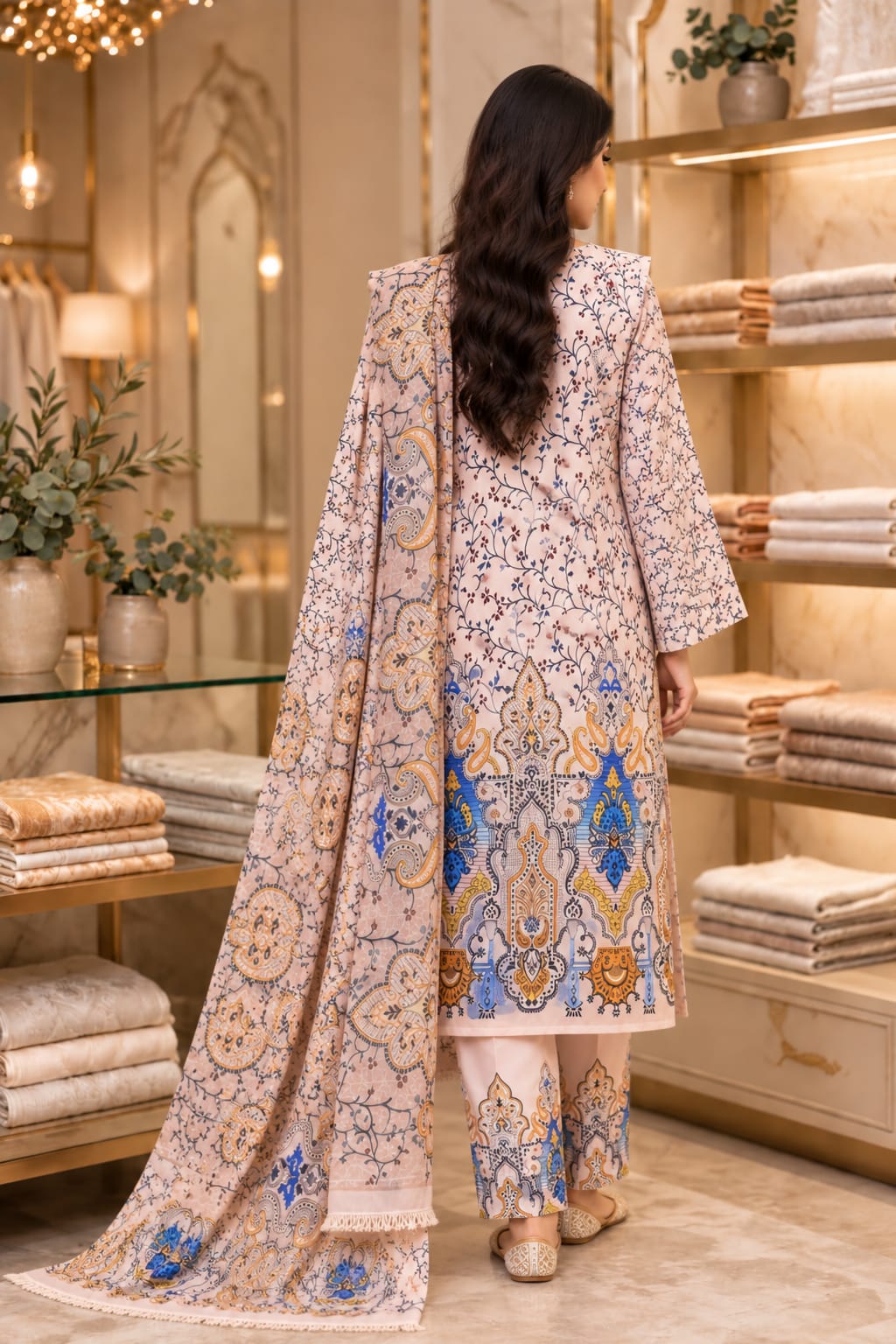 Printed Bana Dora 3PC Lawn