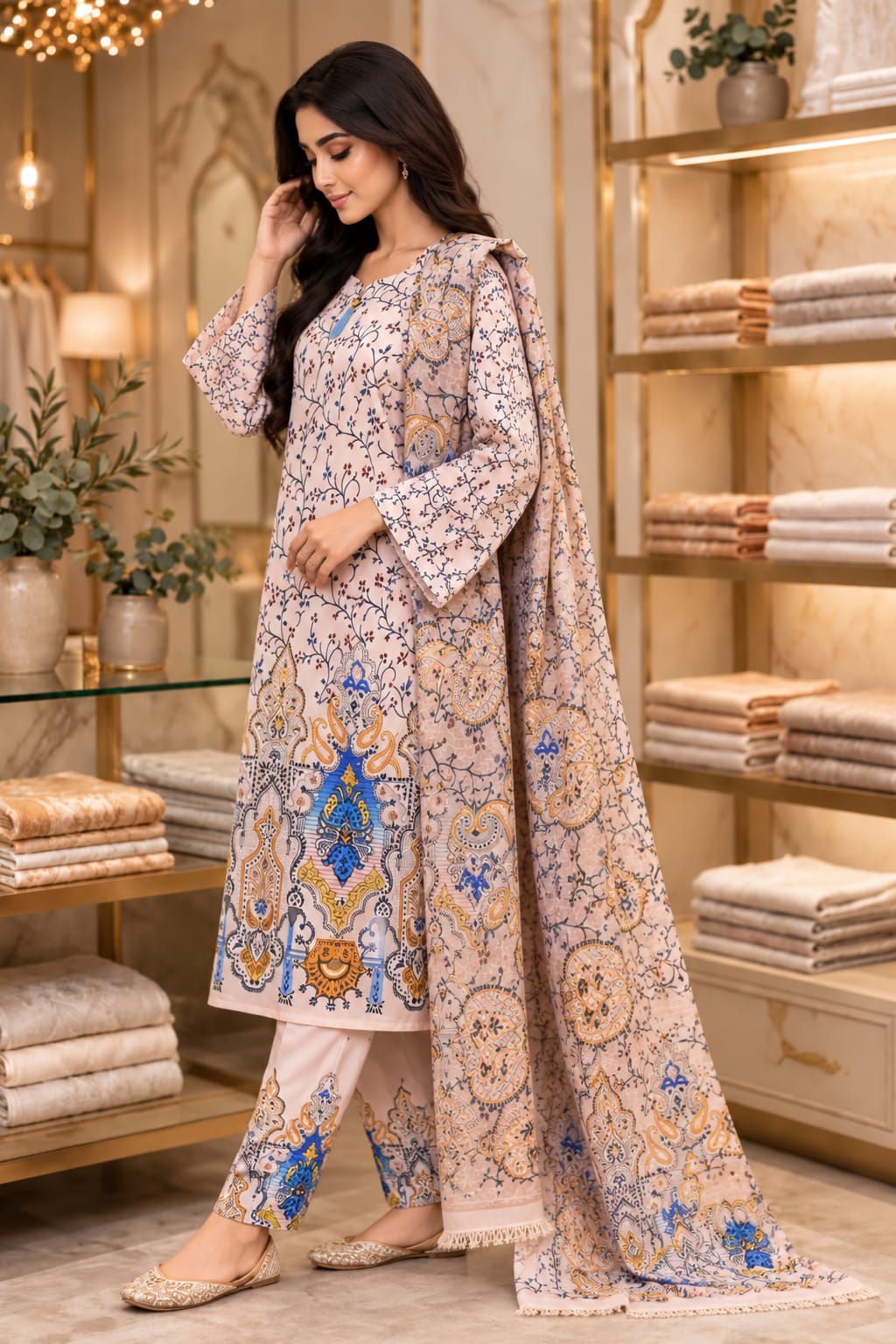 Printed Bana Dora 3PC Lawn