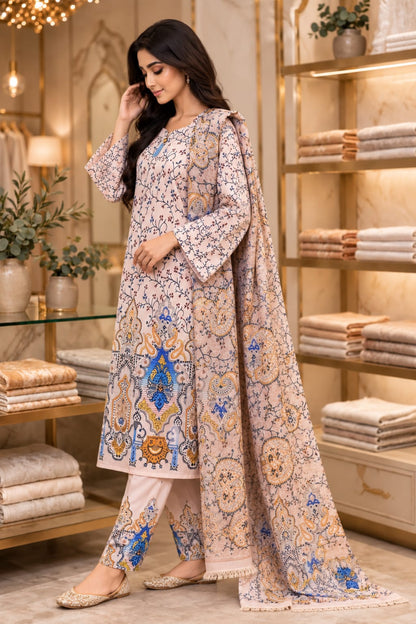 Printed Bana Dora 3PC Lawn