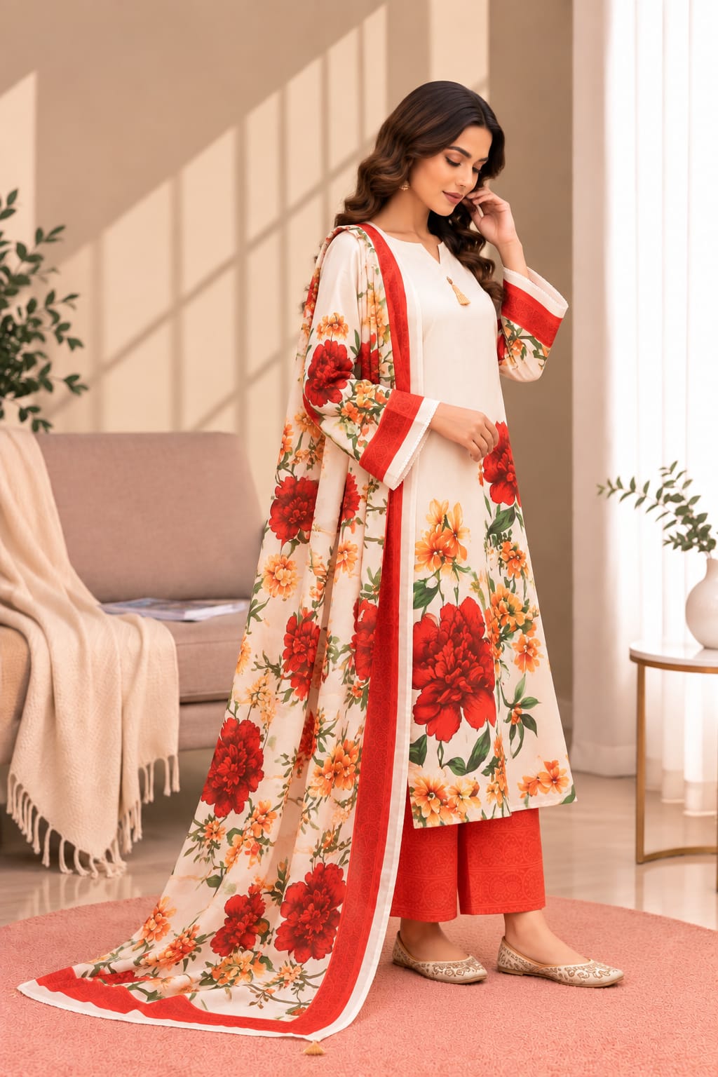 Printed Bana Dora 3PC Lawn