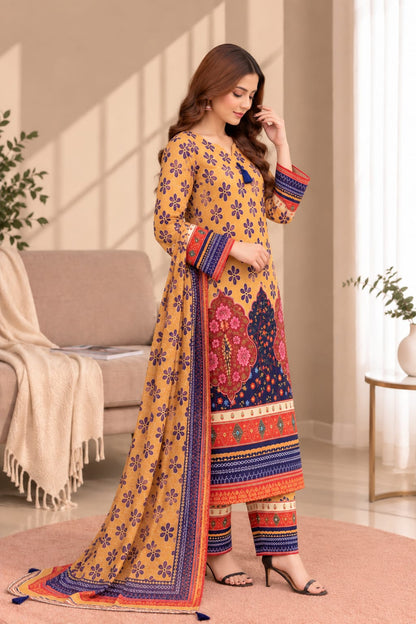 Printed Bana Dora 3PC Lawn