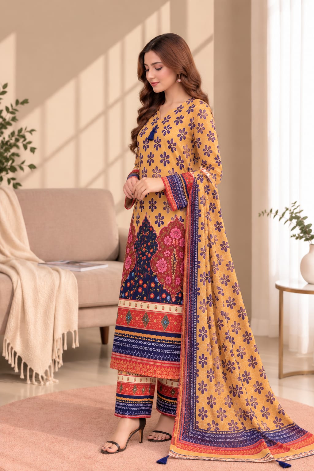 Printed Bana Dora 3PC Lawn